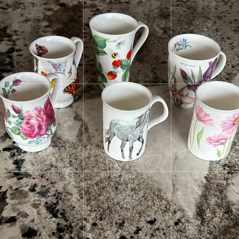 Roy Kirkham Set of Six Bone China Mugs - Picture 2 of 14